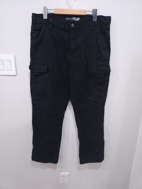 Carhartt Rugged Flex Cargo Work Pants Mens 36x30 Black Relaxed Fit Canvas